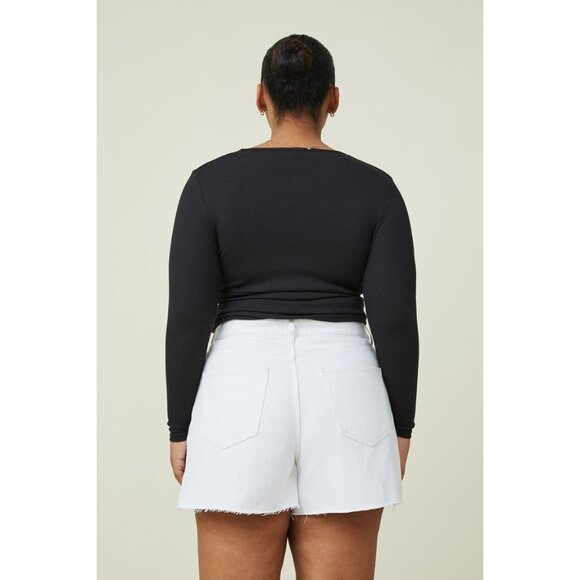 Cotton-On White A Line Denim Shorts 18 NEW - Picture 2 of 3